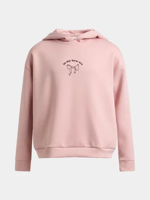 Jet Younger Girls Pale Mauve Oversized Lux Hoody