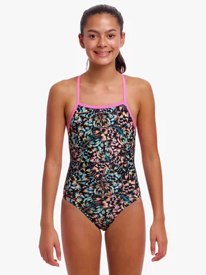 Funkita Girls Strapped In Copper Cluster Swimsuit