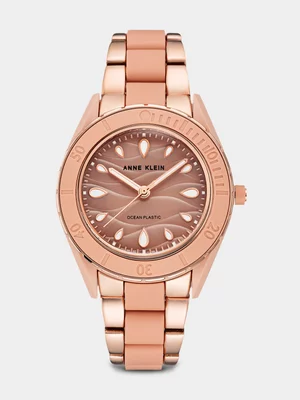 Anne Klein Rose Plated Pink Resin Bracelet Watch