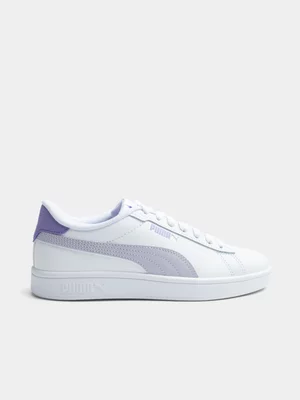 Junior Puma Smash 3.0 White/Lilac Sneaker