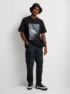Relay Jeans Men's Relaxed Fit Black Graphic T-Shirt