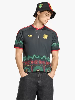 adidas Mens Jamaica x Bob Marley Away 26 Black/Green Stadium Jersey