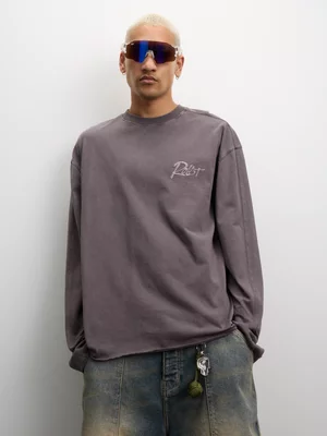 Redbat Men's Extreme Washed Brown Boxy T-Shirt