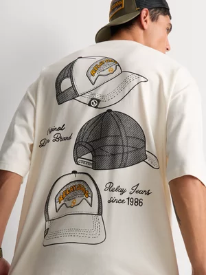 Relay Jeans Men's Boxy Back Cap Milk Graphic T-Shirt