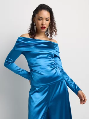 Luella Co-Ord Ruched Shoulder Overlay Knit Top