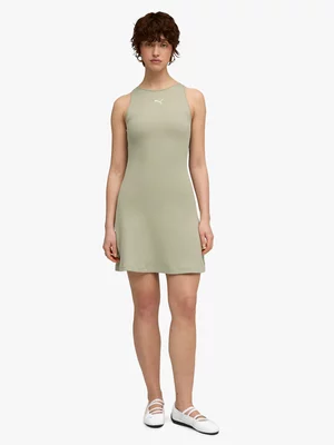 Puma Women's Wardrobe Essentials Green Ribbed Dress