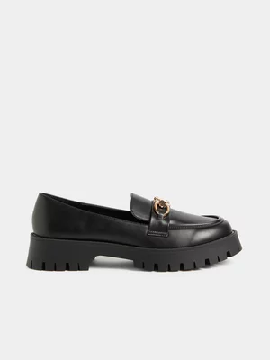 Exact Women's Black Chunky Loafers