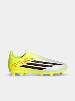 adidas Junior F50 League Laceless FG/MG Yellow Boots