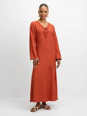 Jet Women's Rust Crinkle Maxi Beat Dress
