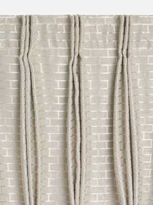 Jet Home Natural Brick Woven Block Out Curtain