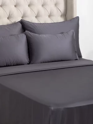 Grace Softest Gold Seal Certified Egyptian Cotton 200 Thread Count Flat Sheet Charcoal