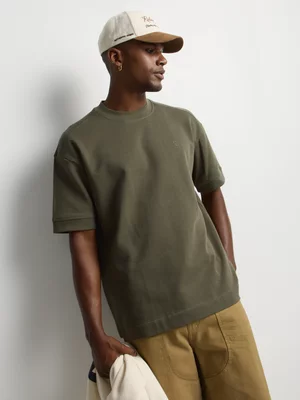 Relay Jeans Men's Boxy Fit Fleece Green T-Shirt