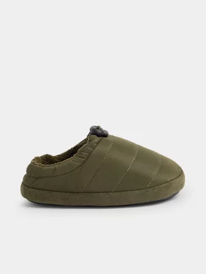 Jet Younger Boys Khaki Mule Slippers