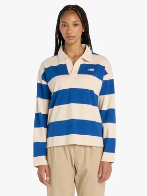 New Balance Women's Rugby Long Sleeve Beige/Blue Jersey
