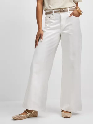 Jet Women's Ecru Wide Leg Jeans