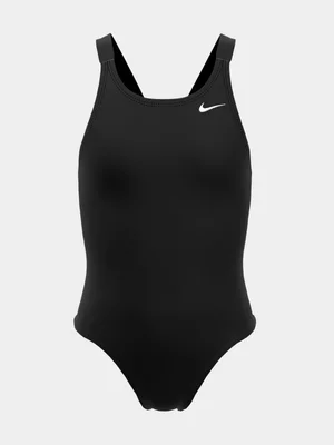 Nike Girls Hydrastrong Solid Fastback Black Swimsuit