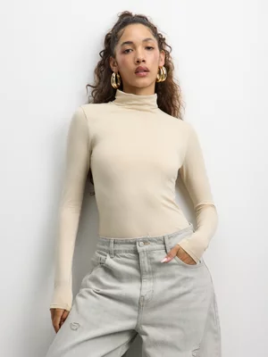 The FIX Women's Stone Polo Neck Top