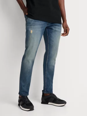 Fabiani Men's Blue Medium Wash Denim Jeans