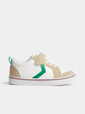 Exact Older Boy's White & Natural Sneakers