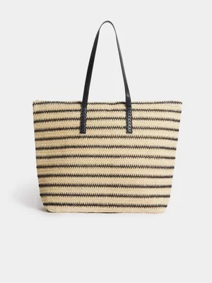 Jet Women's Multicolour Stripe Shopper Straw Bag