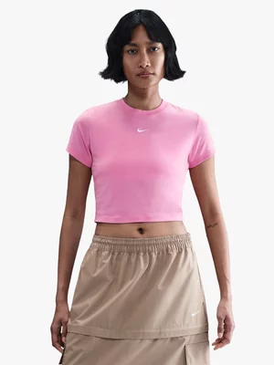 Nike Women's NSW Chill Knit Women's Cropped Pink T-Shirt