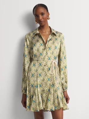 Flare Hem Shirt Dress