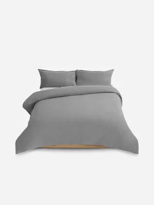 Volpes Washed Cotton Charcoal Duvet Cover Set