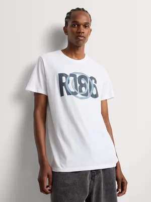 Relay Jeans Men's Regular Fit Double Ring White T-Shirt