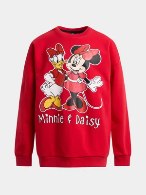 Jet Younger Girls Red Minnie & Daisy Active Crew 