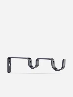 25mm Steel Double Curtain Rod Bracket Black