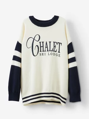 Cotton On Kids Boy White Blake Knit Crew Jumper