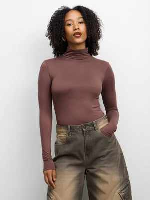 The FIX Women's Brown DTY Poloneck