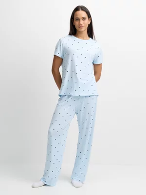 Jet Women's Blue Navy Hearts DTY PJ Set