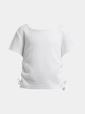 Jet Younger Girls White Shirred Top