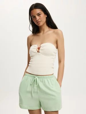 Women's Cotton On White Metal Trim Knit Bandeau Top