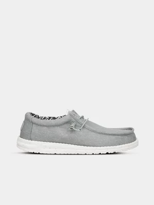 Men's HEYDUDE Grey Wally Stretch Canvas Loafer