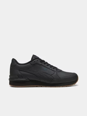 Puma Mens ST Runner v4 Leather Black Sneakers 