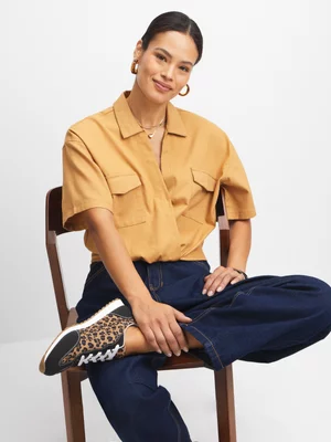 Jet Women's Brown Cargo Shirt