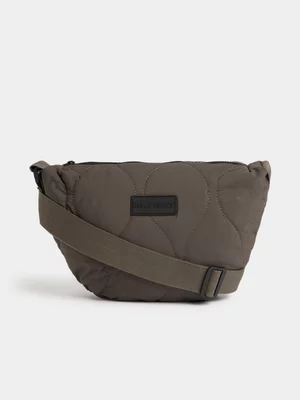 Relay Jeans Men's Quilted Cross Body Taupe Bag 