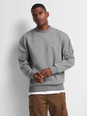 Markham Men's Basic Grey Melange Crewneck Sweater