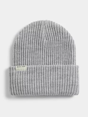 Relay Jeans Men's Basic Ribbed Grey Beanie 