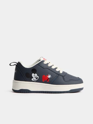 Jet Older Boys Navy Mickey Court Sneaker