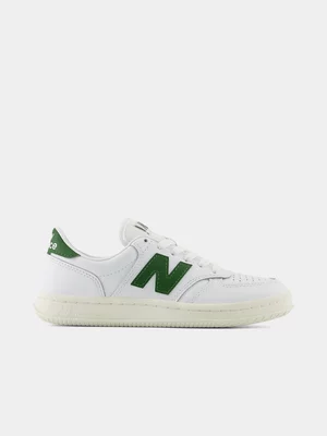 New Balance Junior T500 White/Green Sneaker