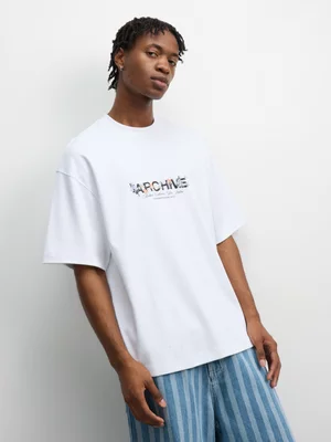 Archive Men's Oversized A.C.A.S Graphic  White T-shirt