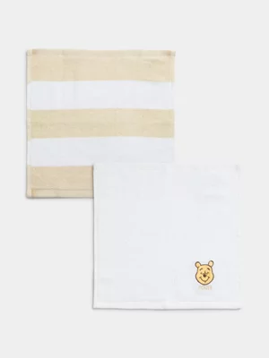 Jet Baby Unisex Stone Winnie The Pooh 2Pk Facecloths