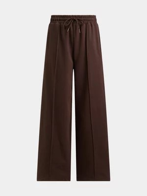 Jet Teen Girls Chocolate Wide Leg Pintuck Pants