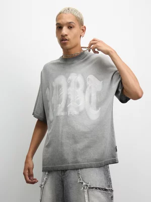 Redbat Men's Waffle Batwing Graphic Grey T-Shirt