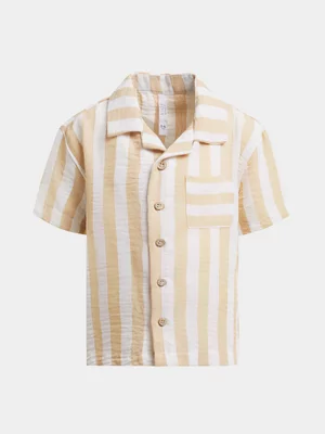 Exact Younger Boy's Natural & White Striped Shirt