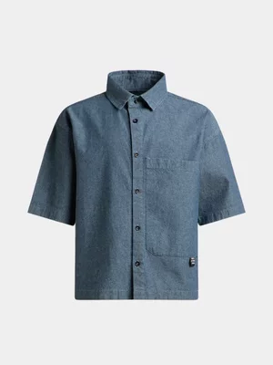 Jet Teen Boys Grey Wash Denim Overshirt