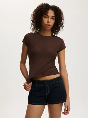 Women's Cotton On Brown Asha Mesh T-shirt